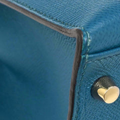 Hermes Kelly Handbag Blue Epsom with Gold Hardware