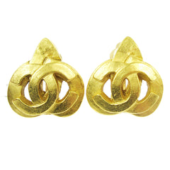 Chanel Vintage CC Heart Clip-On Earrings Metal