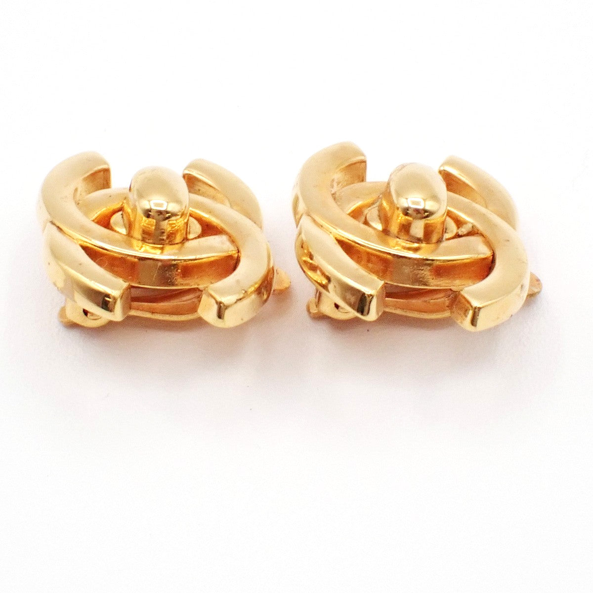Chanel CC Turnlock Clip-On Earrings Metal