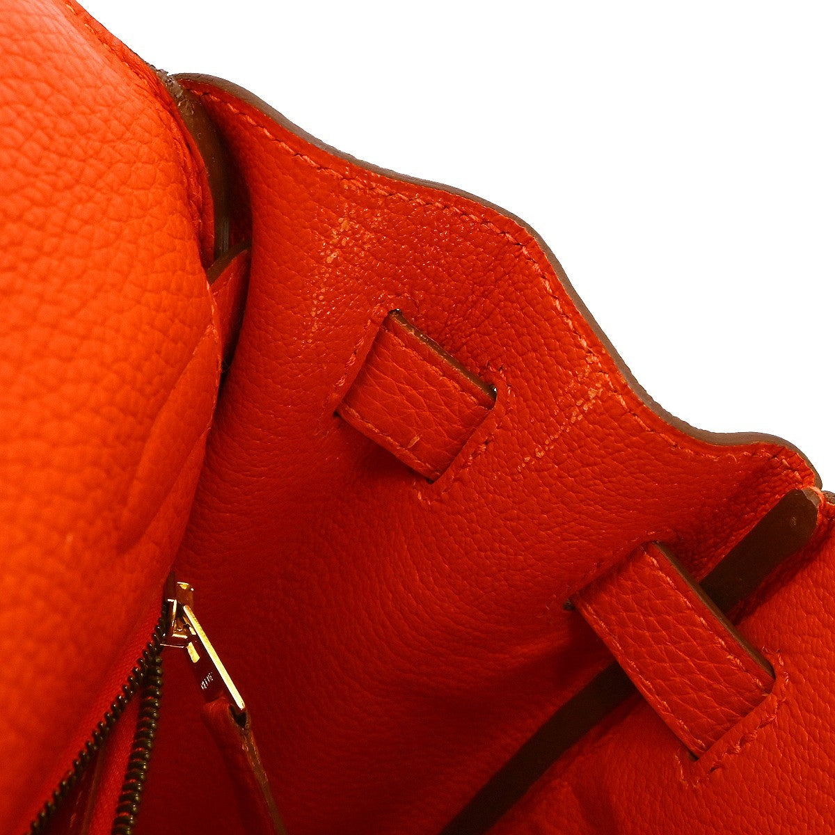 Hermes Kelly Handbag Orange Clemence with Gold Hardware