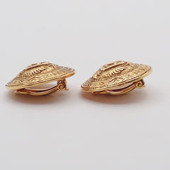 Chanel Vintage Round CC Clip-On Earrings Metal