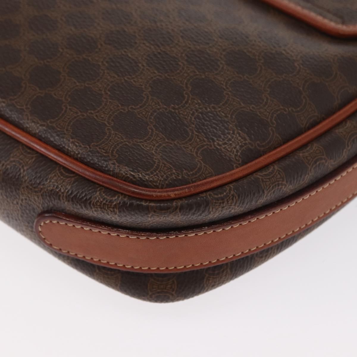 Celine Vintage Macadam Shoulder Bag Canvas and Leather