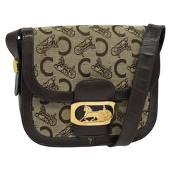 Celine C Sulky Shoulder bag Canvas and Leather