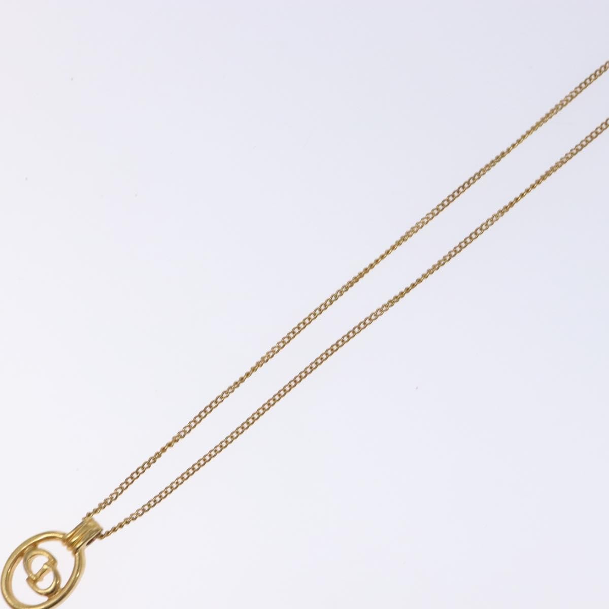 Christian Dior CD Round Pendant Necklace Metal