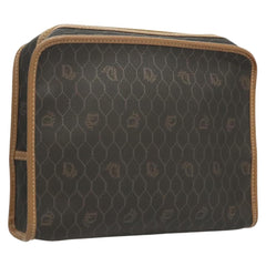Christian Dior Vintage Honeycomb Zip Pouch Coated Canvas