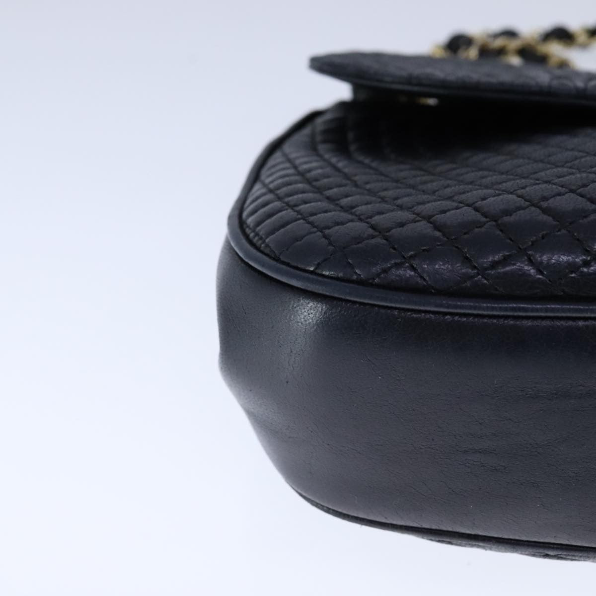 Bally Vintage Chain Shoulder Bag Quilted Leather