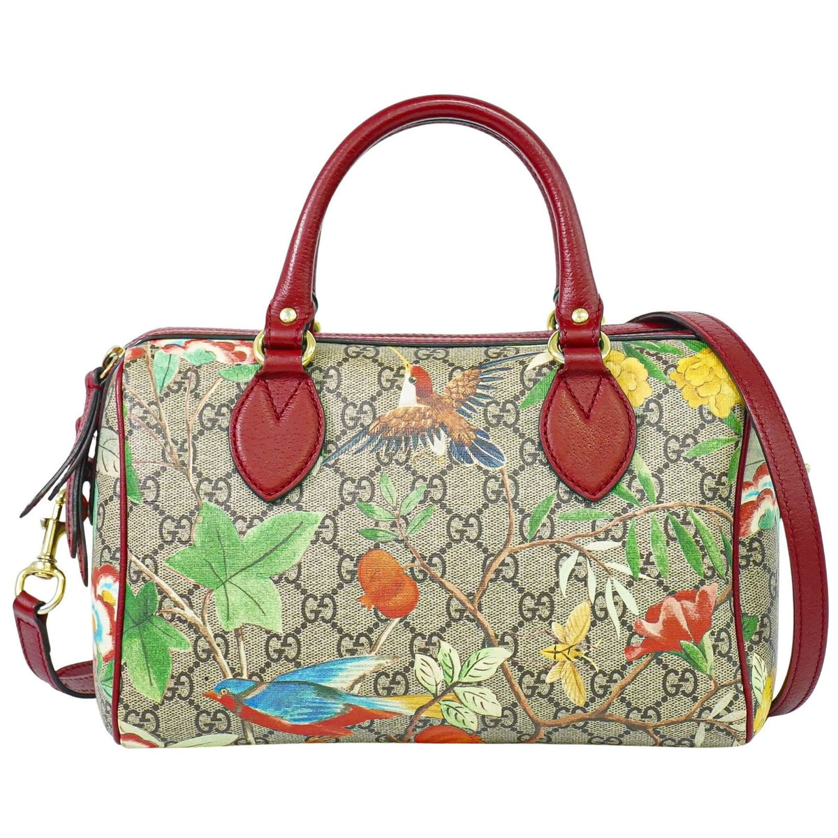 Gucci Convertible Boston Bag Tian Print GG Coated Canvas