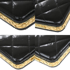 Chanel Framed Box Clutch with Chain Quilted Patent
