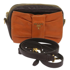 Prada Bow Camera shoulder Bag Leather