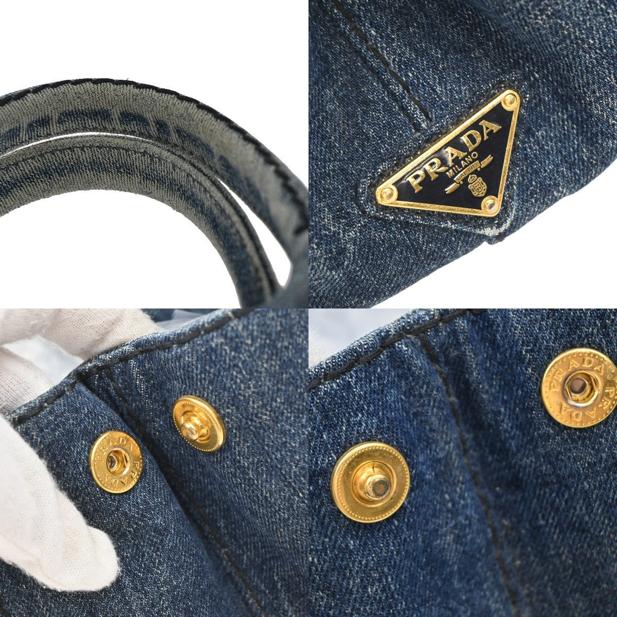 Prada Canapa Open Tote Denim