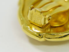 Chanel Vintage CC Round Clip-On Earrings Metal