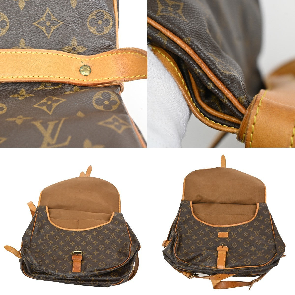 Louis Vuitton Saumur Handbag Monogram Canvas
