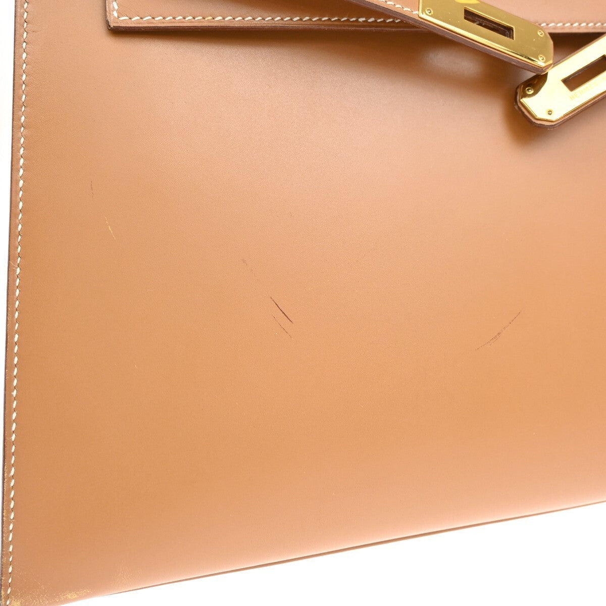 Hermes Kelly Handbag Brown Chamonix with Gold Hardware