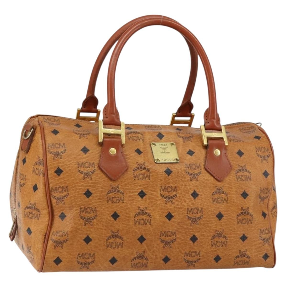 MCM Visetos Handbag Canvas and Leather