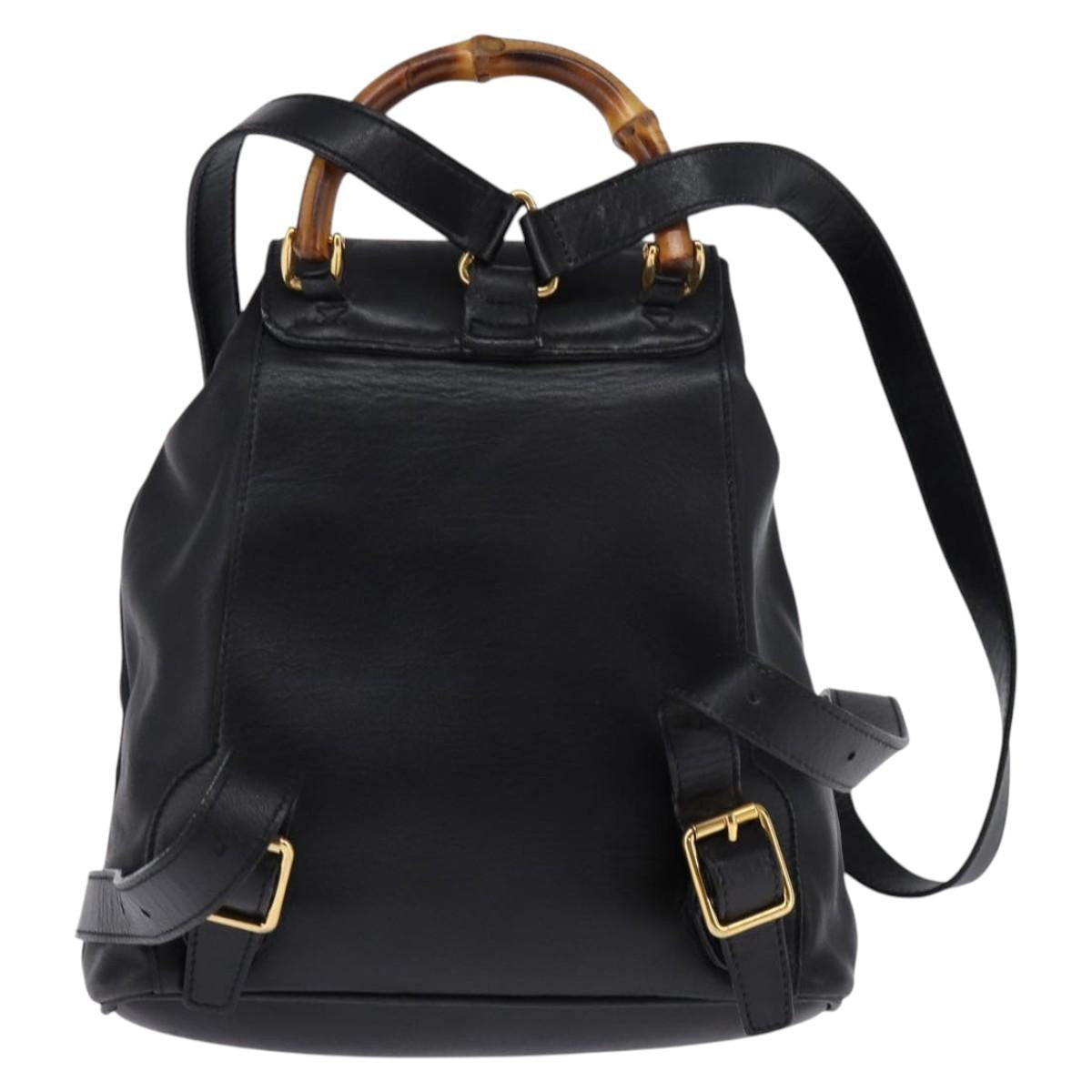 Gucci Vintage Bamboo Backpack Leather