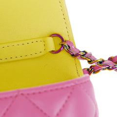 Chanel Classic Sunglasses Case with Chain Quilted Lambskin with Rainbow Hardware