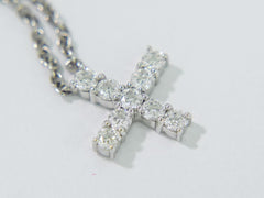 Harry Winston Cross Pendant Necklace Platinum with Diamonds