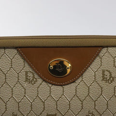 Christian Dior Vintage Honeycomb Zip Pouch Coated Canvas