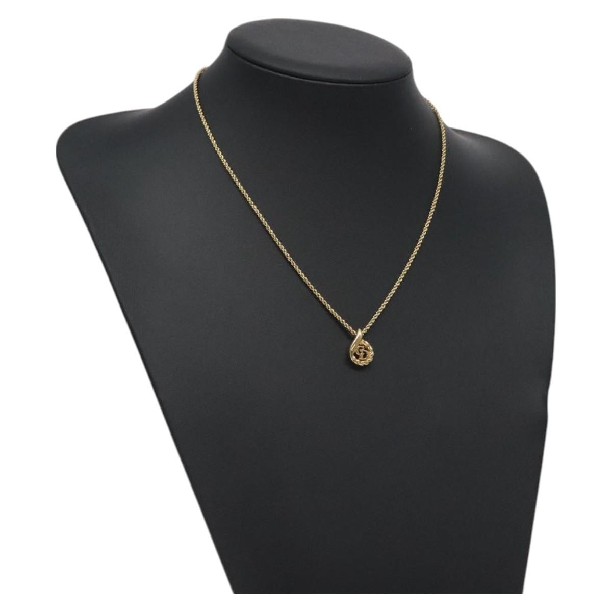 Christian Dior CD Pendant Necklace Gold-plated
