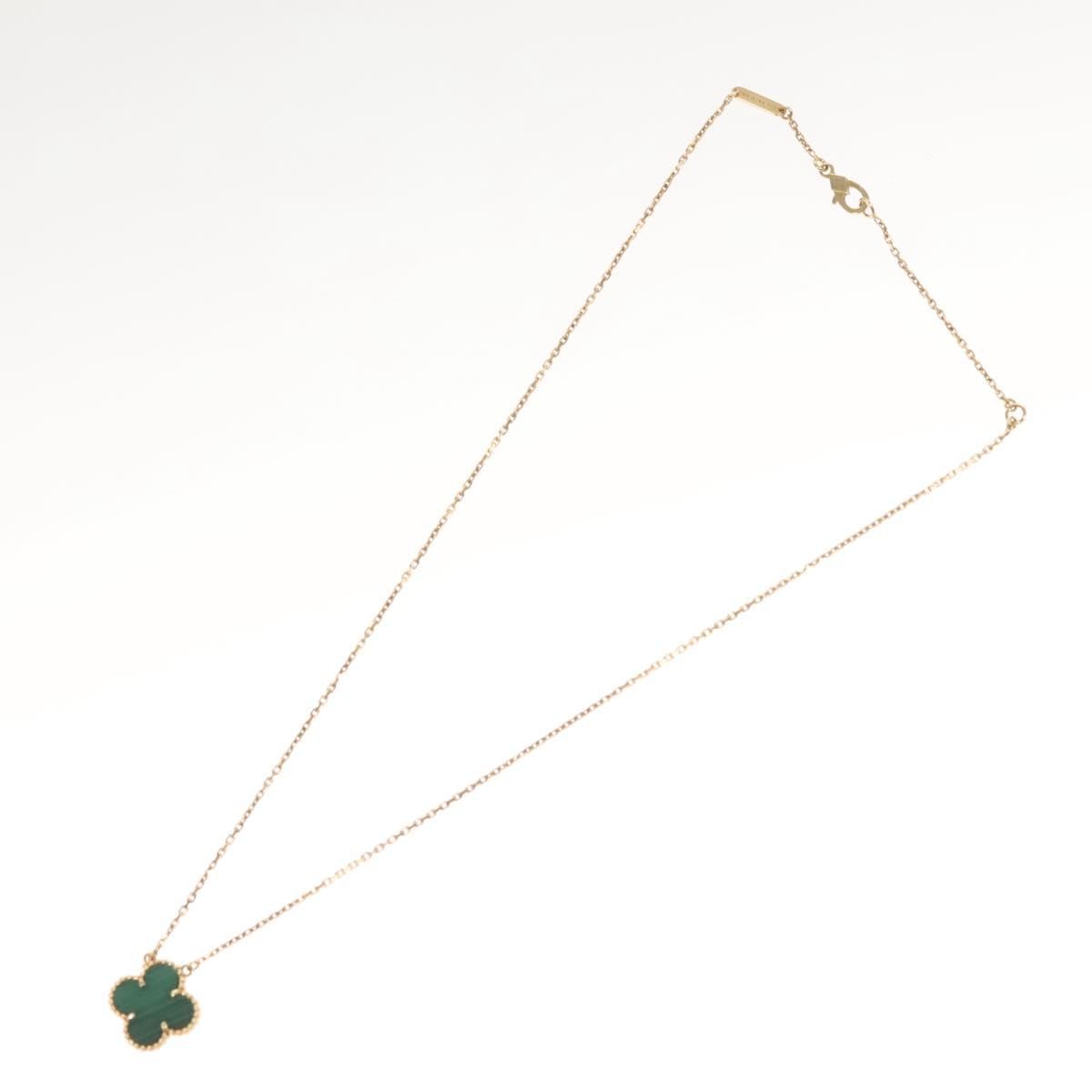 Van Cleef & Arpels Vintage Alhambra Pendant Necklace 18K Yellow Gold and Malachite