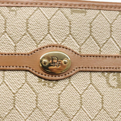 Christian Dior Vintage Honeycomb Zip Pouch Coated Canvas