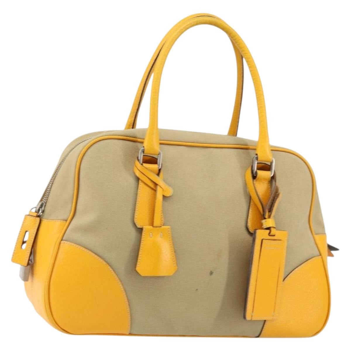 Prada Bowler Bag Canvas with Leather