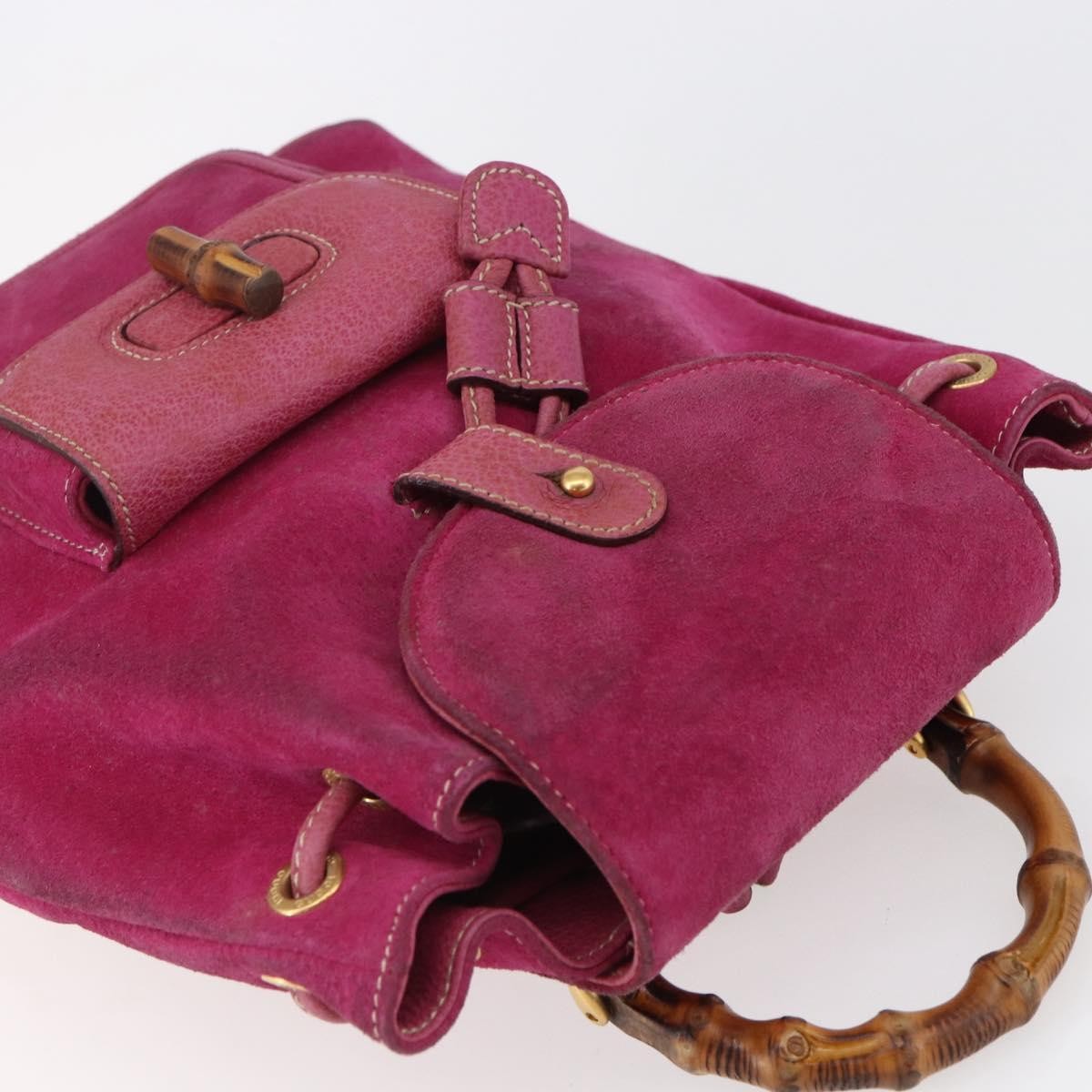Gucci Vintage Bamboo Backpack Suede