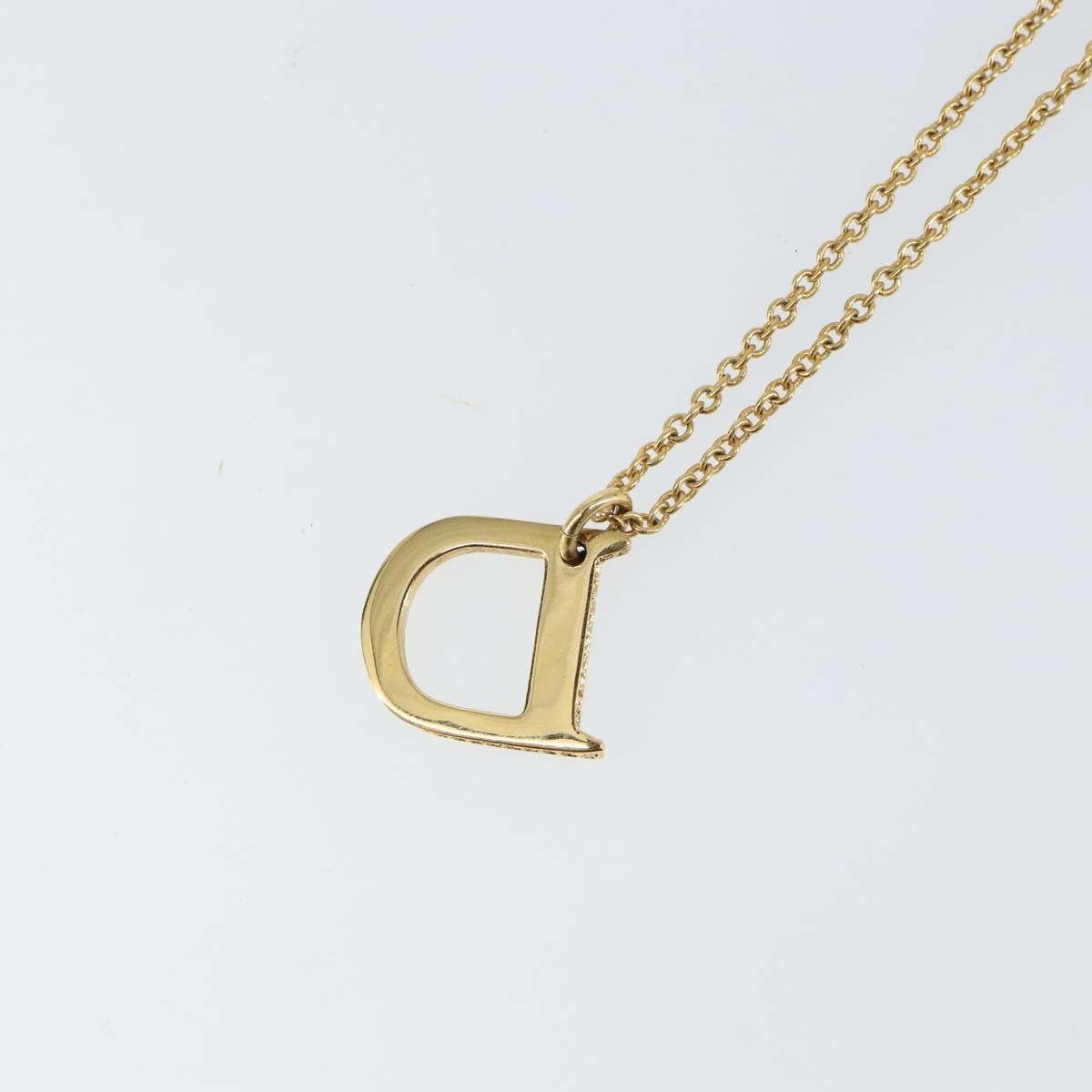 Christian Dior D logo Pendant Necklace Metal