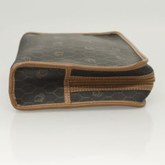 Christian Dior Vintage Honeycomb Zip Pouch Coated Canvas
