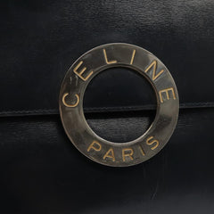 Celine Vintage Circle Logo Crossbody Bag Leather