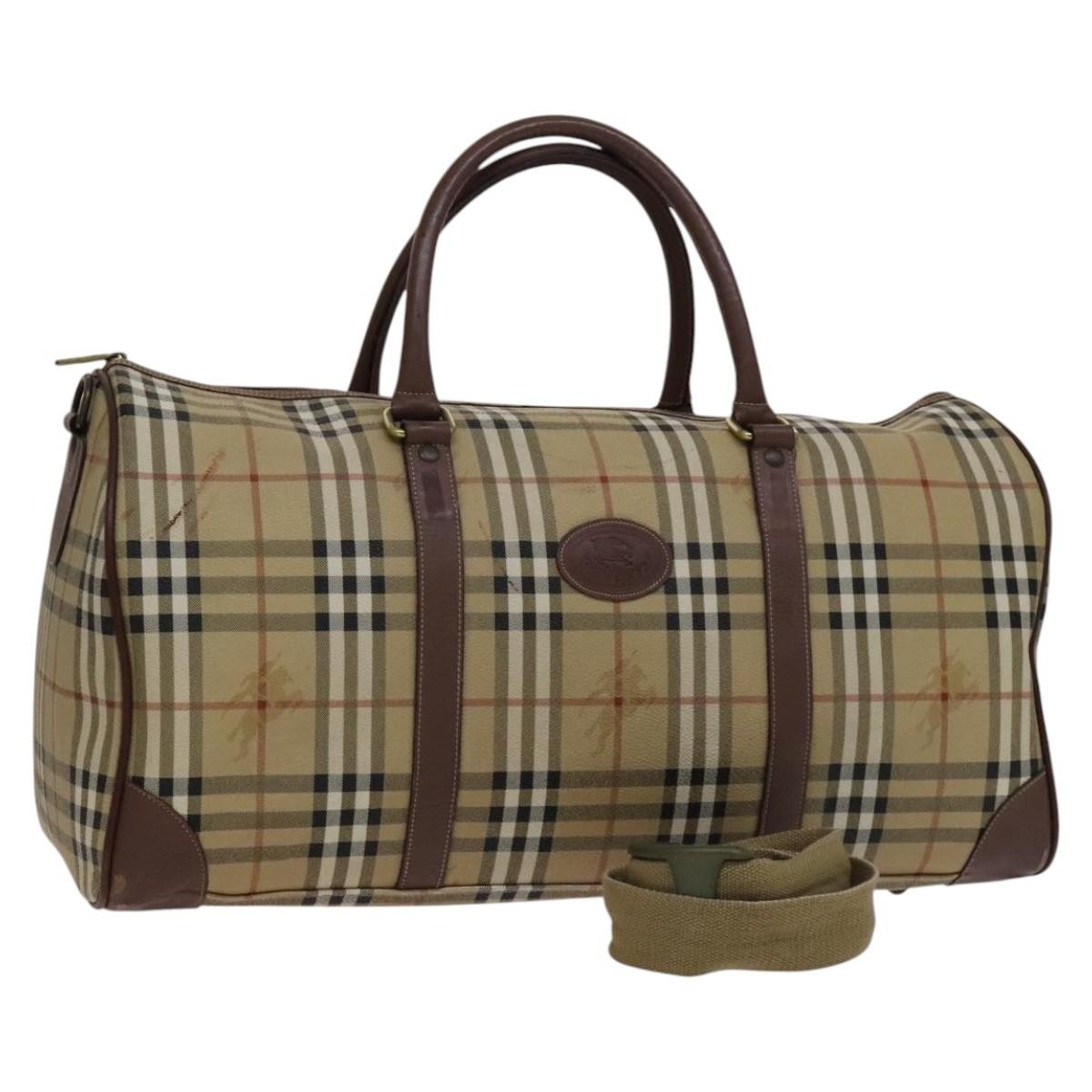 Burberry Convertible Weekend Duffle Bag Haymarket Coated Canvas