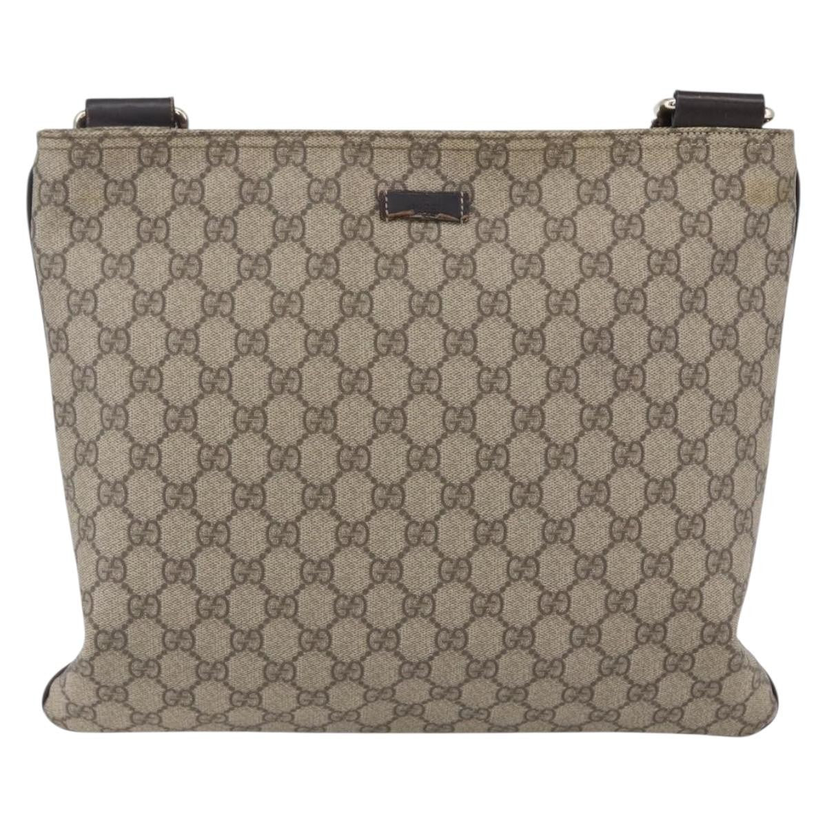 Gucci Zip Top Messenger Bag GG Coated Canvas