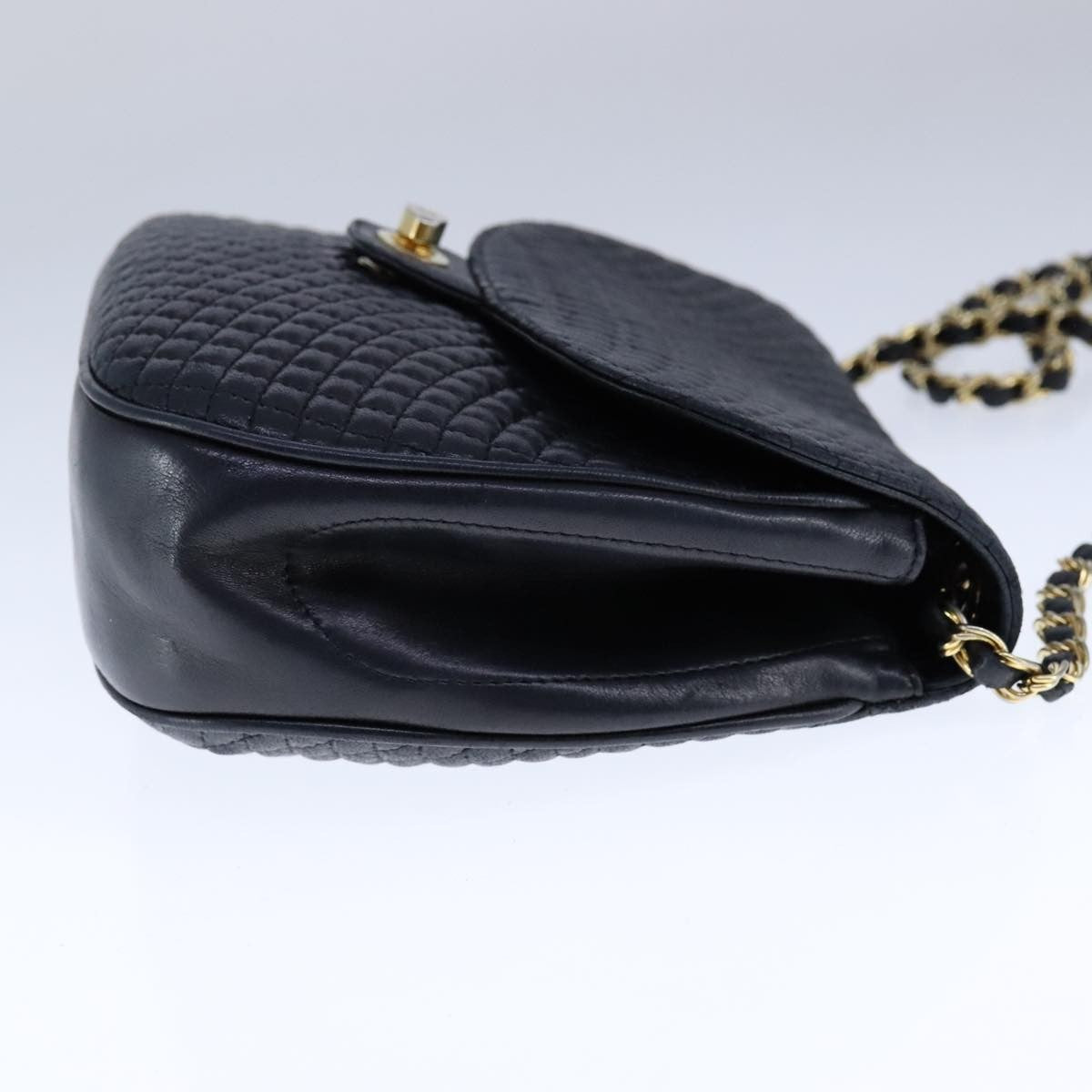 Bally Vintage Chain Shoulder Bag Quilted Leather