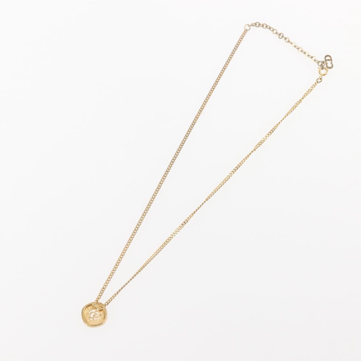 Christian Dior CD Pendant Necklace Metal
