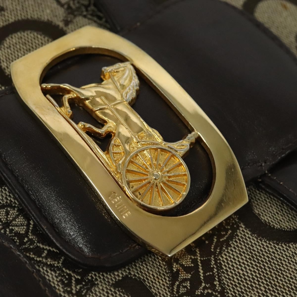 Celine C Sulky Shoulder bag Canvas and Leather