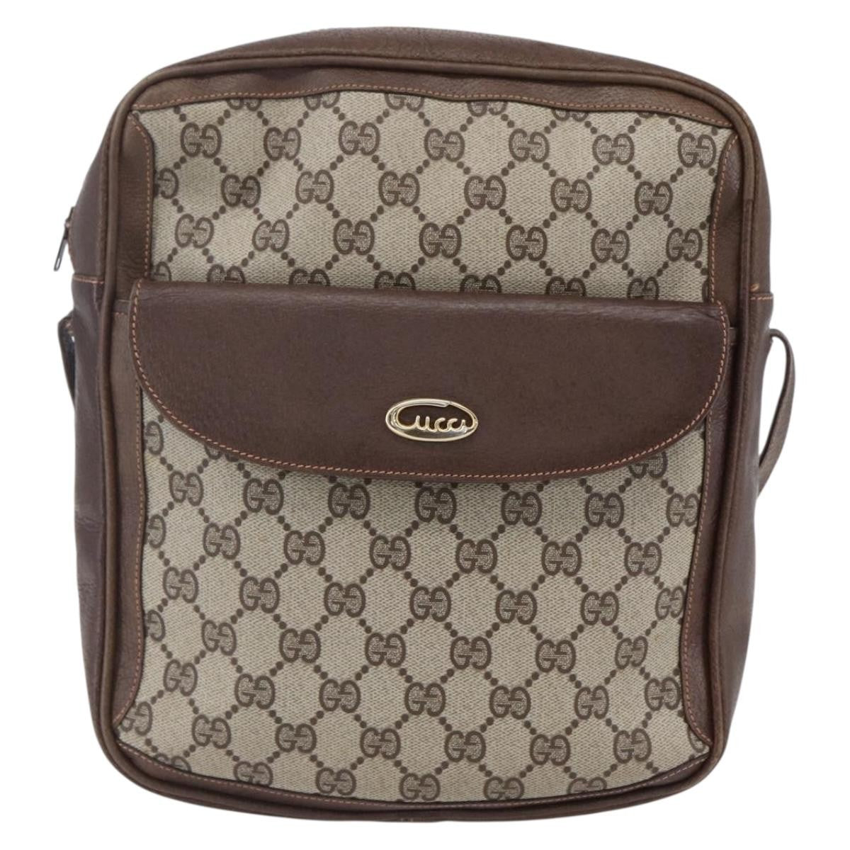 Gucci Front Pocket Messenger Bag GG Canvas with Leather