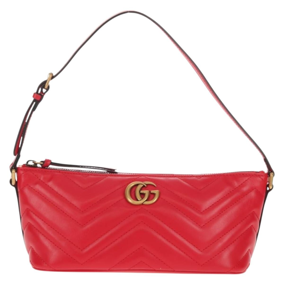 Gucci GG Marmont Pochette Shoulder Bag Matelasse Leather