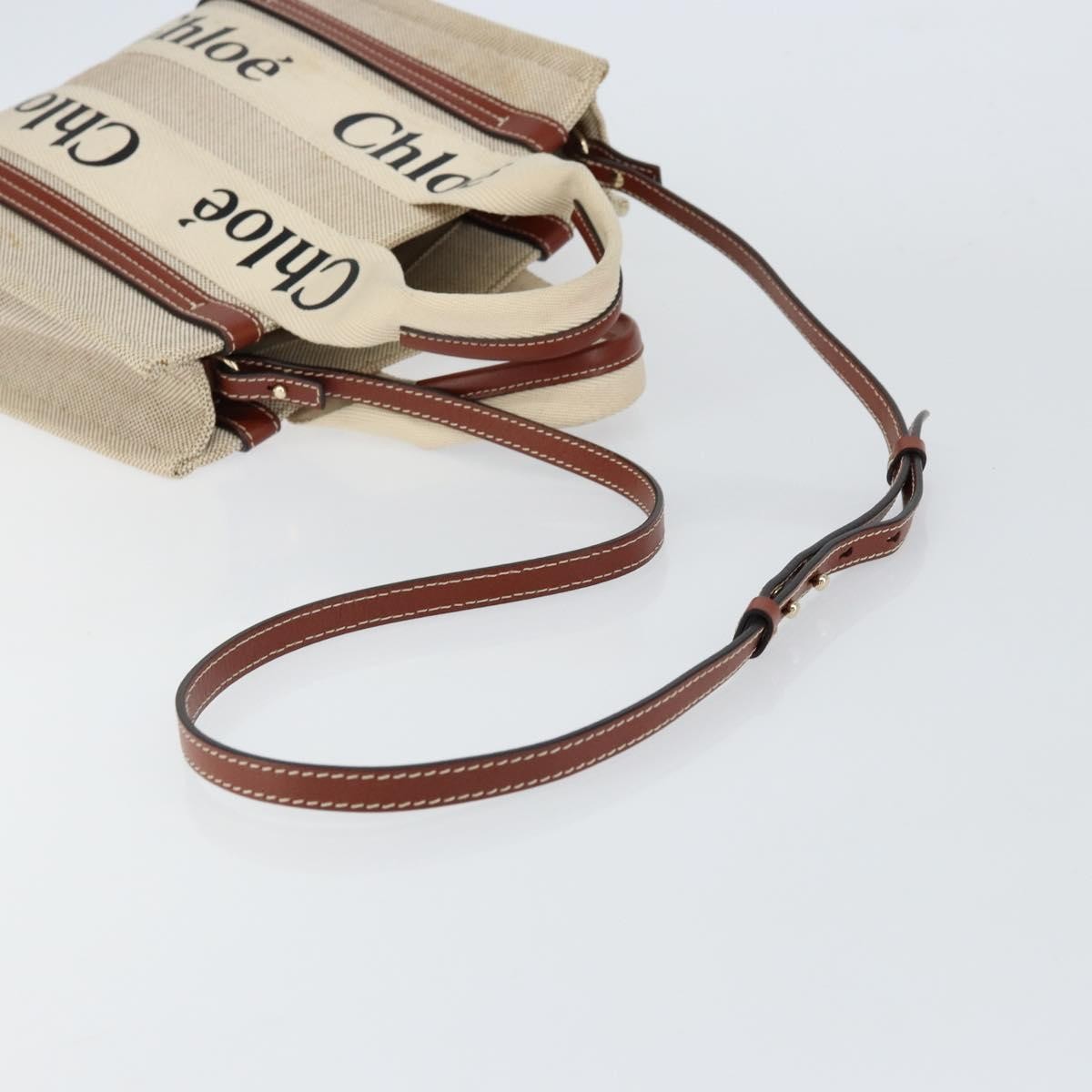 Chloe Woody Convertible Tote Canvas with Leather