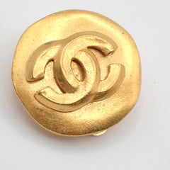 Chanel Vintage CC Round Clip-On Earrings Metal