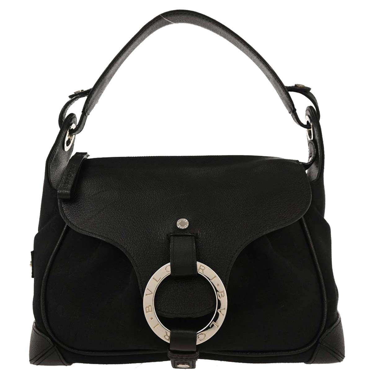 Bvlgari Logomania Shoulder Bag Canvas with Leather