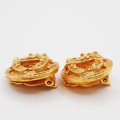 Chanel Vintage Round CC Clip-On Earrings Metal