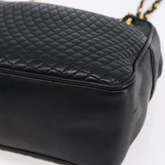 Bally Vintage Chain Shoulder Bag Quilted Leather