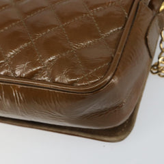 Bally Vintage Chain Shoulder Bag Quilted Patent leather