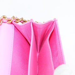 Chanel 19 Flap Coin Purse With Chain Quilted Denim