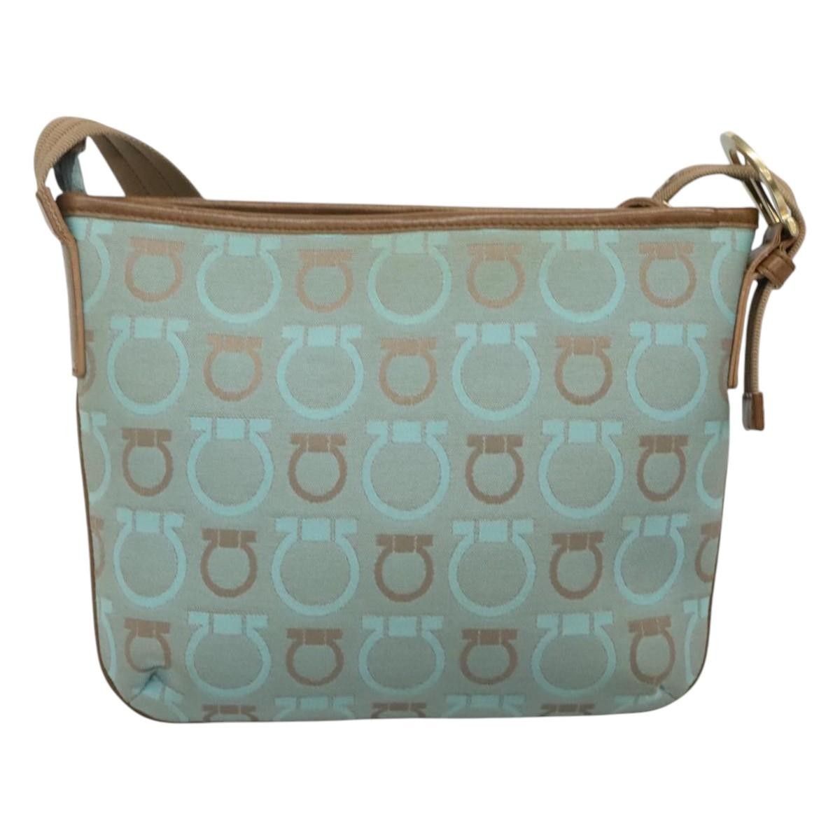 Salvatore Ferragamo Gancini Shoulder Bag Canvas