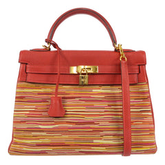 Hermes Kelly Handbag Vibrato and Togo with Palladium Hardware