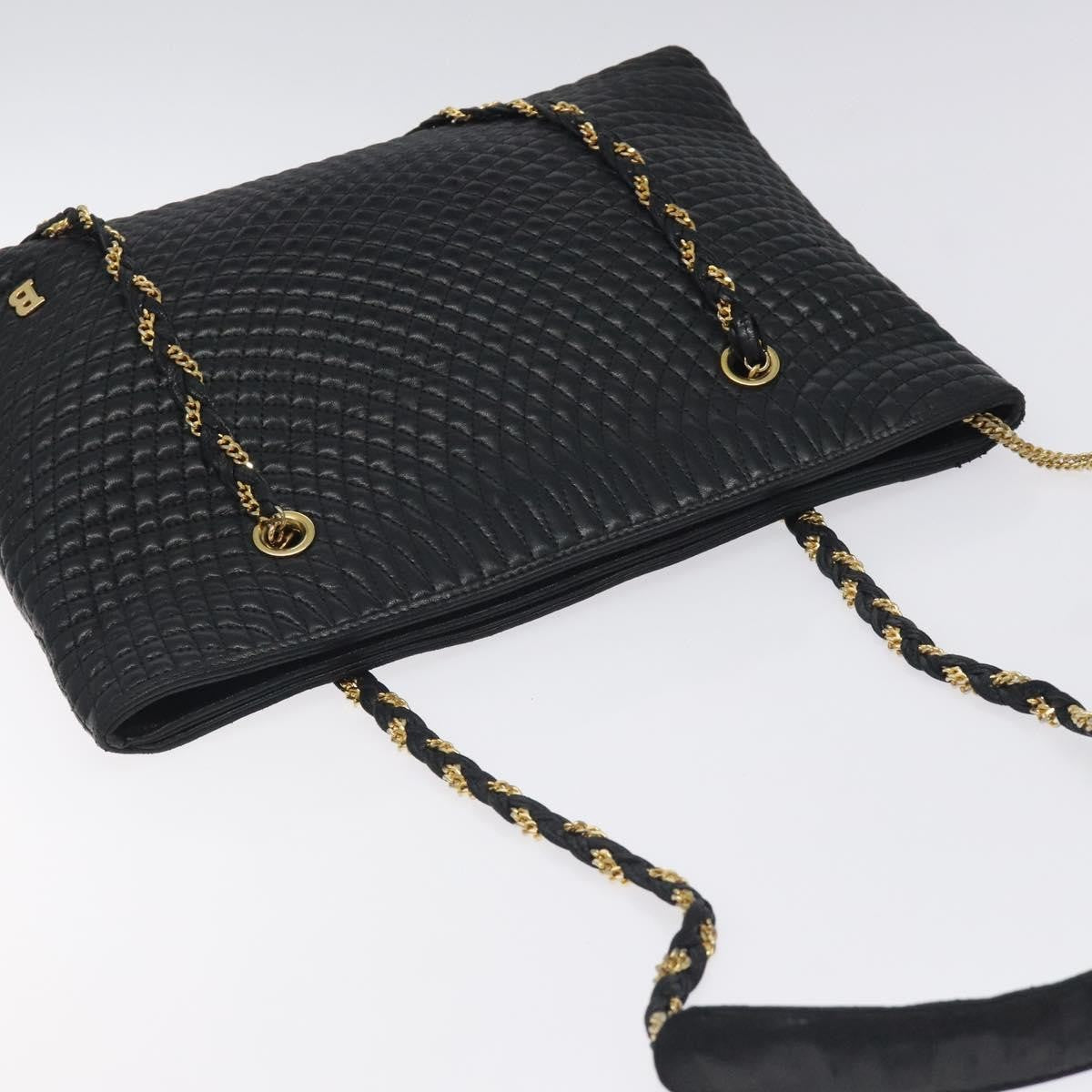 Bally Vintage Chain Shoulder Bag Quilted Leather