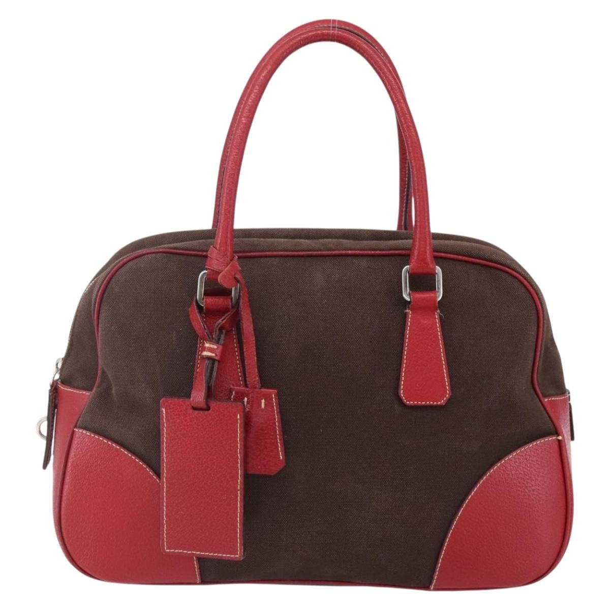 Prada Bowler Bag Canvas with Leather