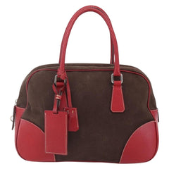 Prada Bowler Bag Canvas with Leather