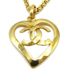 Chanel CC Heart Pendant Necklace Metal